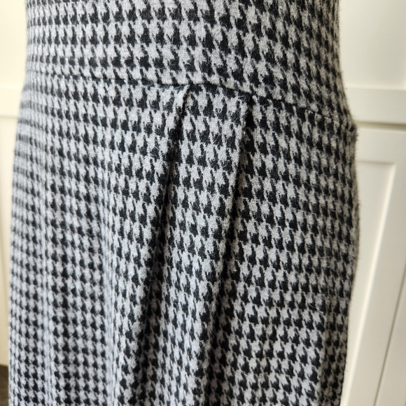 Banana Republic Houndstooth Checkered Dress Black Gray Short Sleeves Medium - Picture 10 of 14